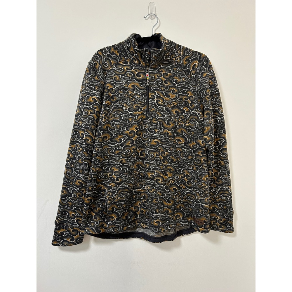 Sherpa‎ Namla Quarter Zip Fleece Pullover Women's Large Abstract Cloud Print